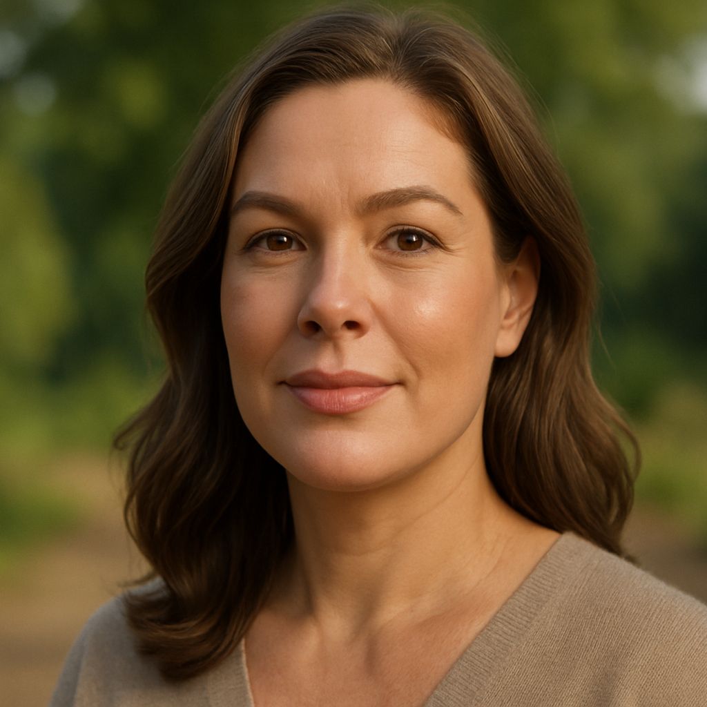 Woman with naturally full cheeks and restored facial volume showing balanced proportions